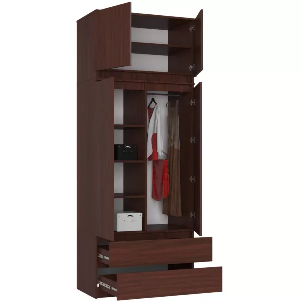 Szafa do sypialni, nadstawka, DORMI, 90x51x234 cm, wenge, mat | TYLETEGOTU