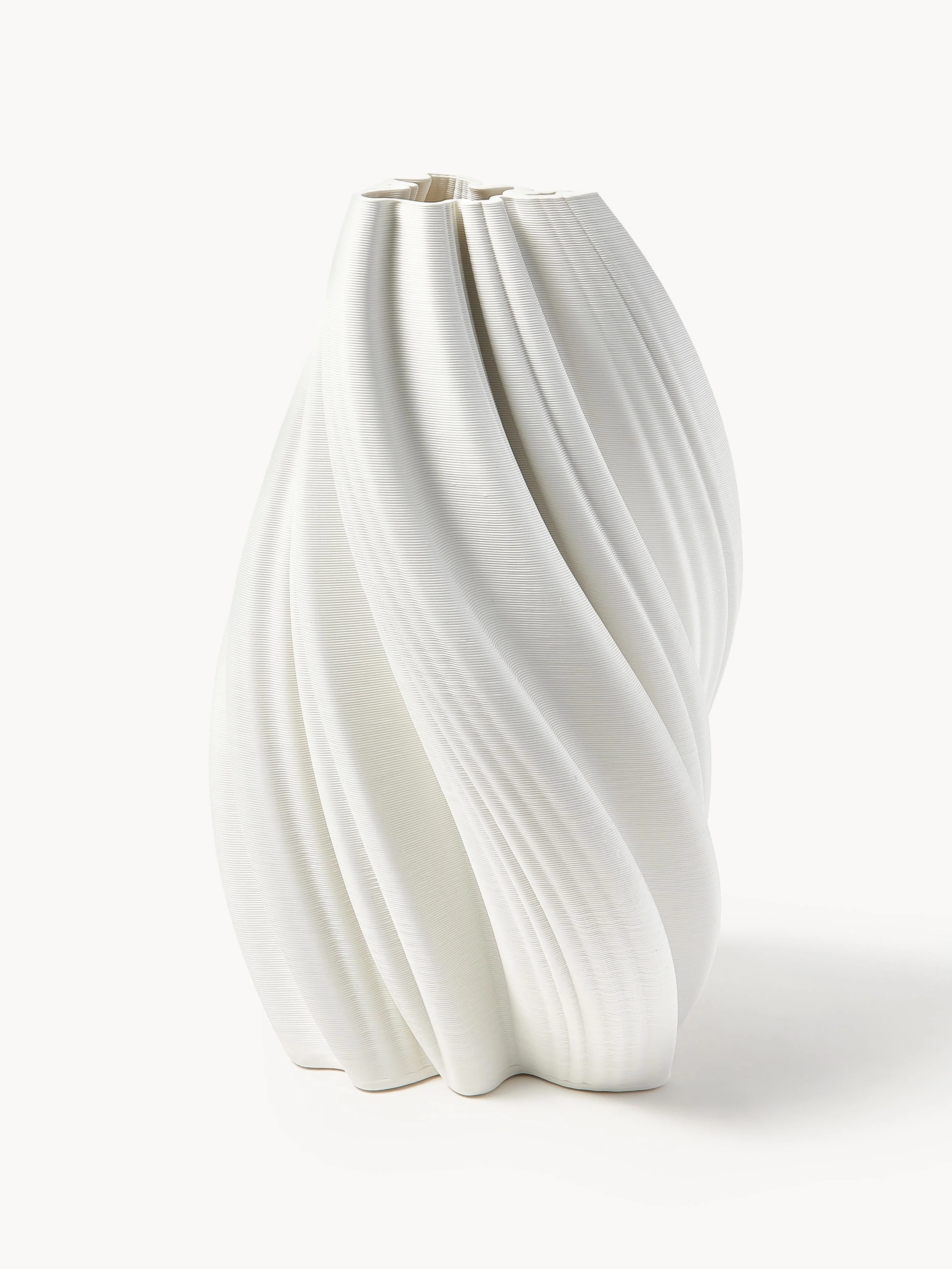 Große 3D-gedruckte Vase Melody aus Porzellan, H 42 cm