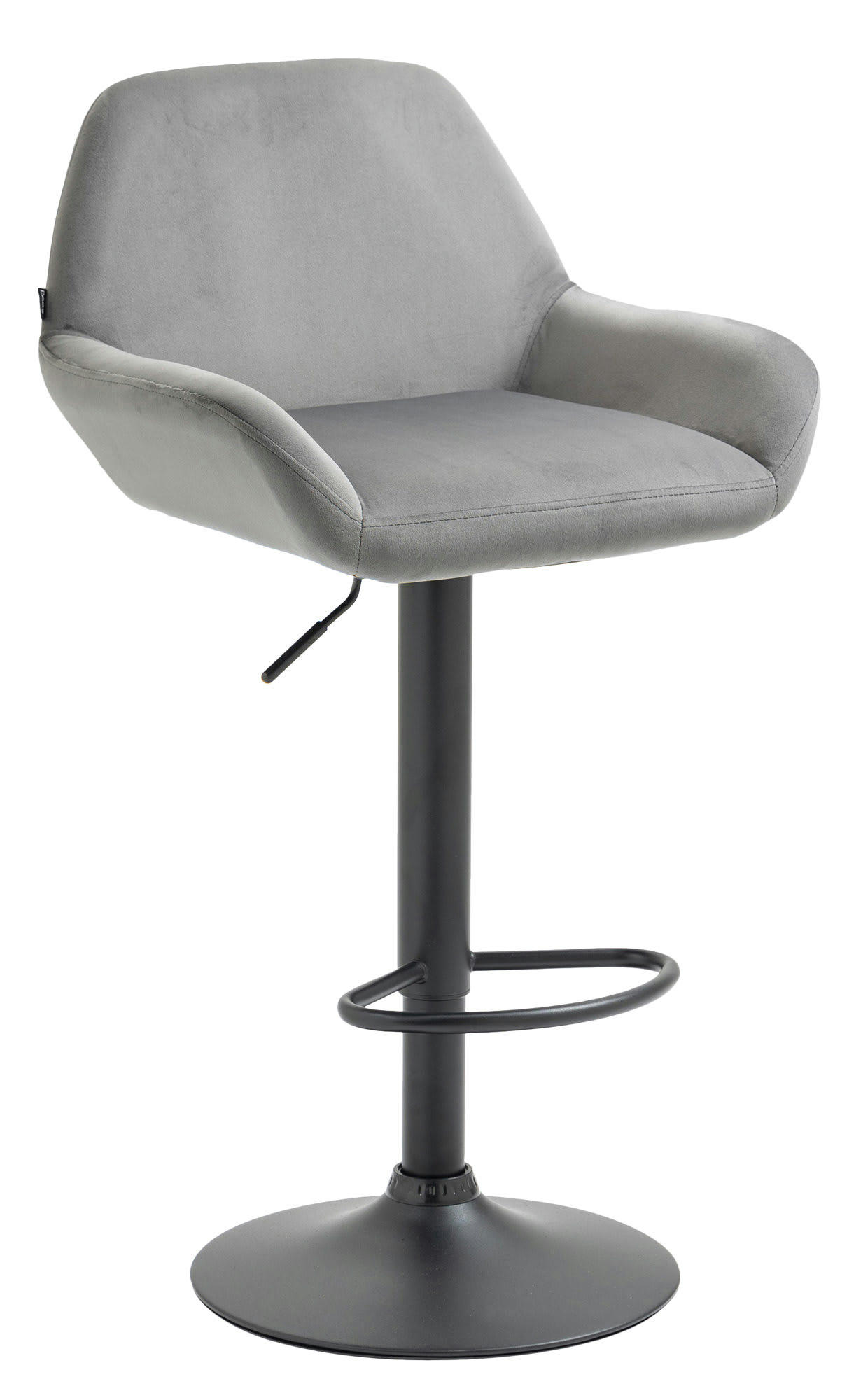 VELOURS - Tabouret de bar velours ajustable pivotant velours Gris