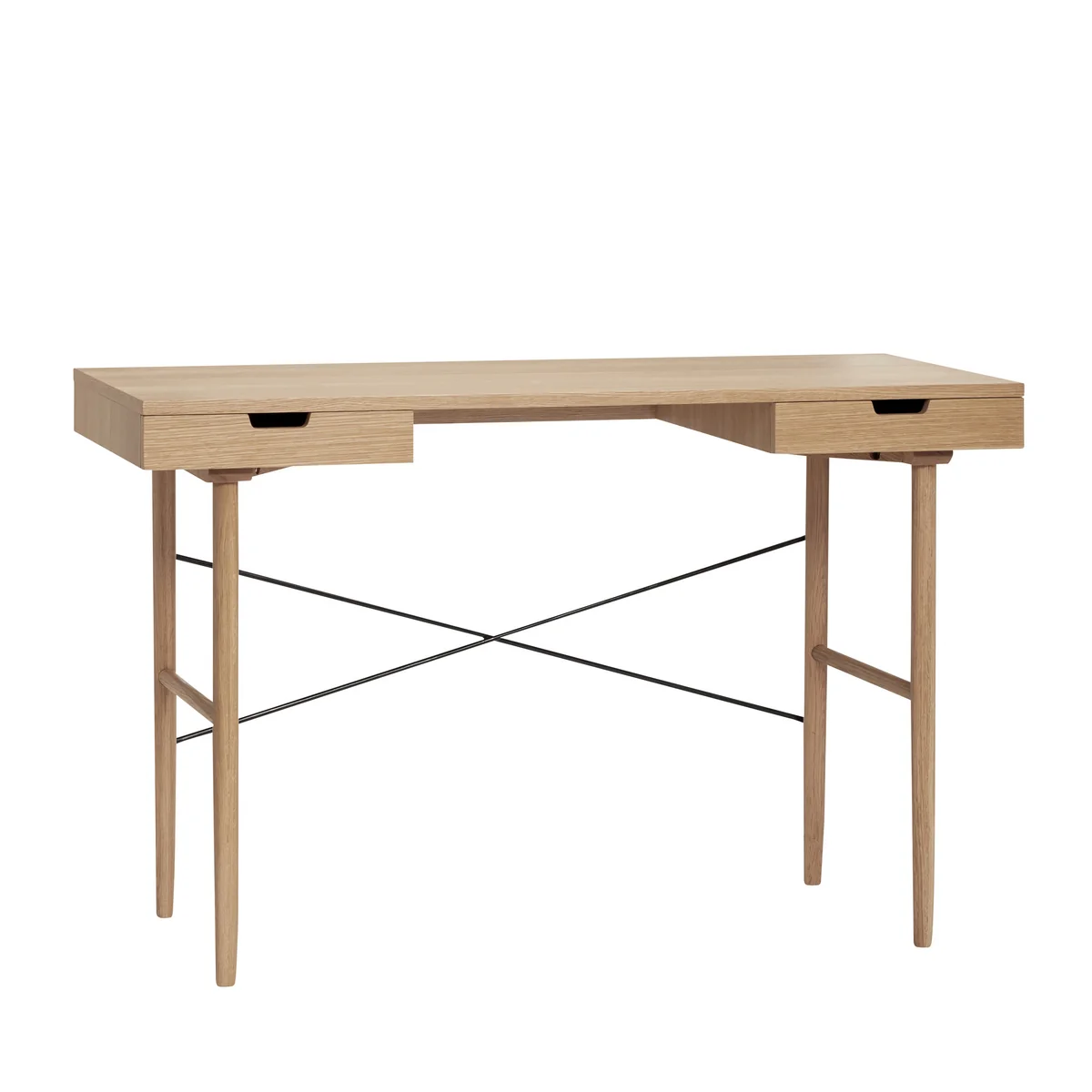 Hübsch Interior - Schreibtisch mit 2 Fächern, 120 x 55 cm, Eiche
