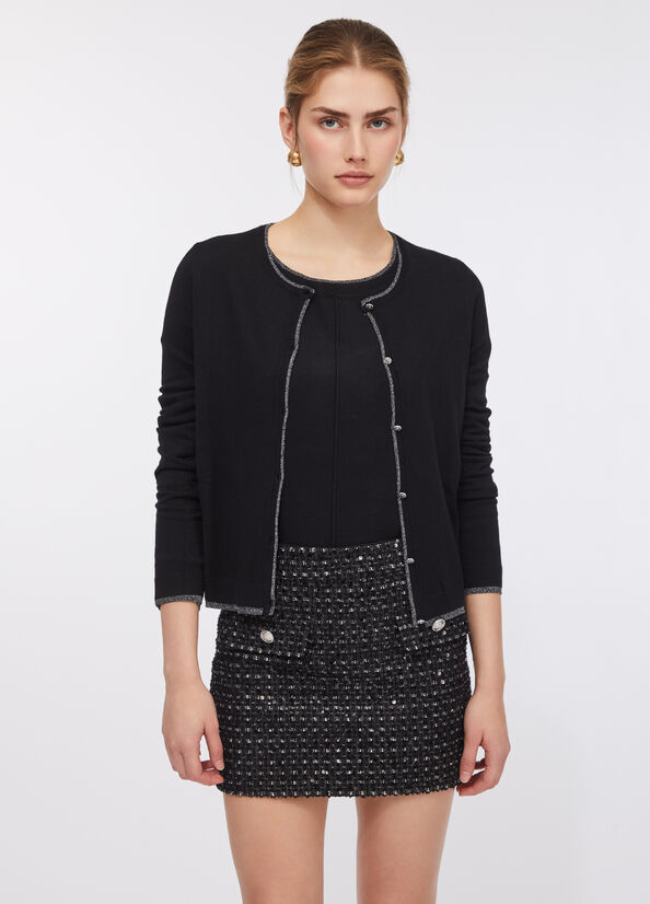 Cardigan con bottoni gioiello