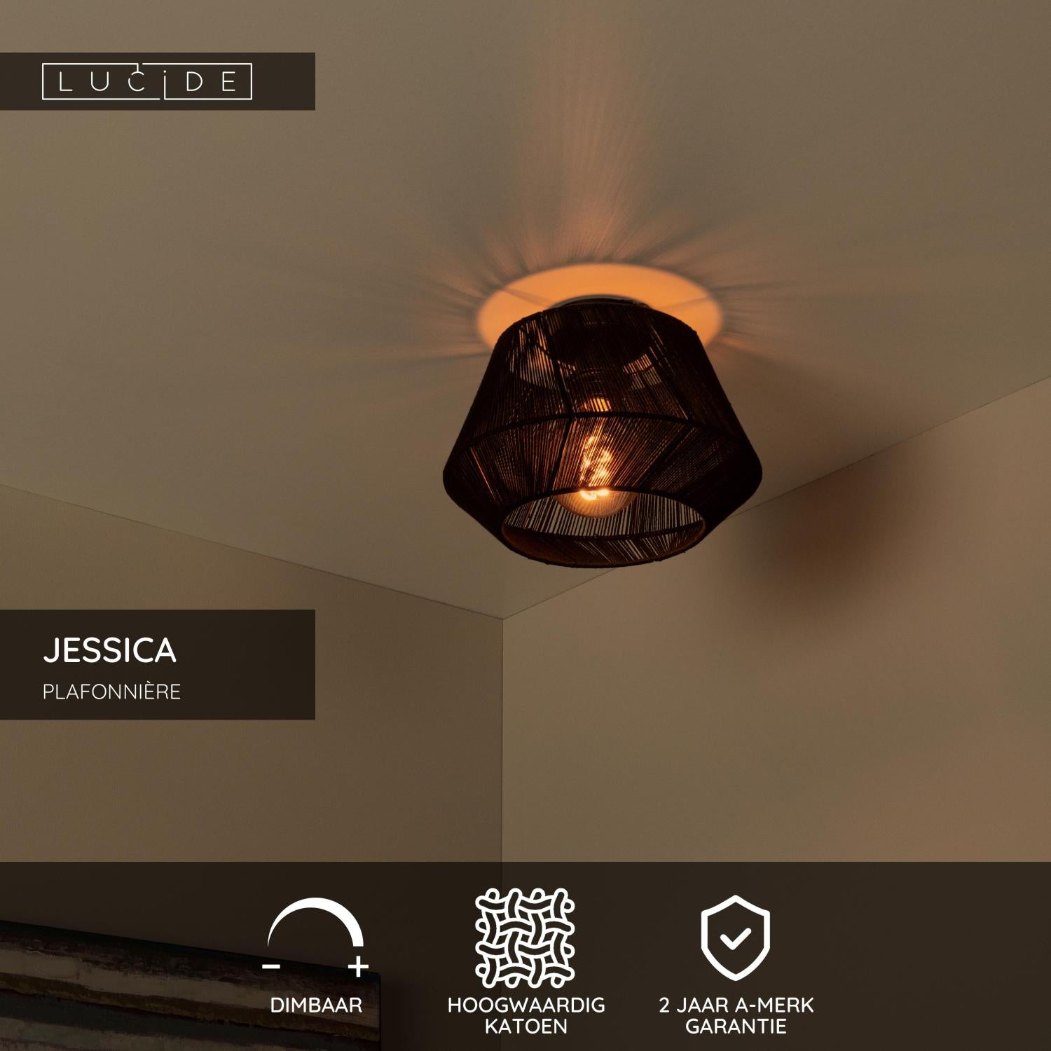 Lucide JESSICA Plafonnière - Zwart