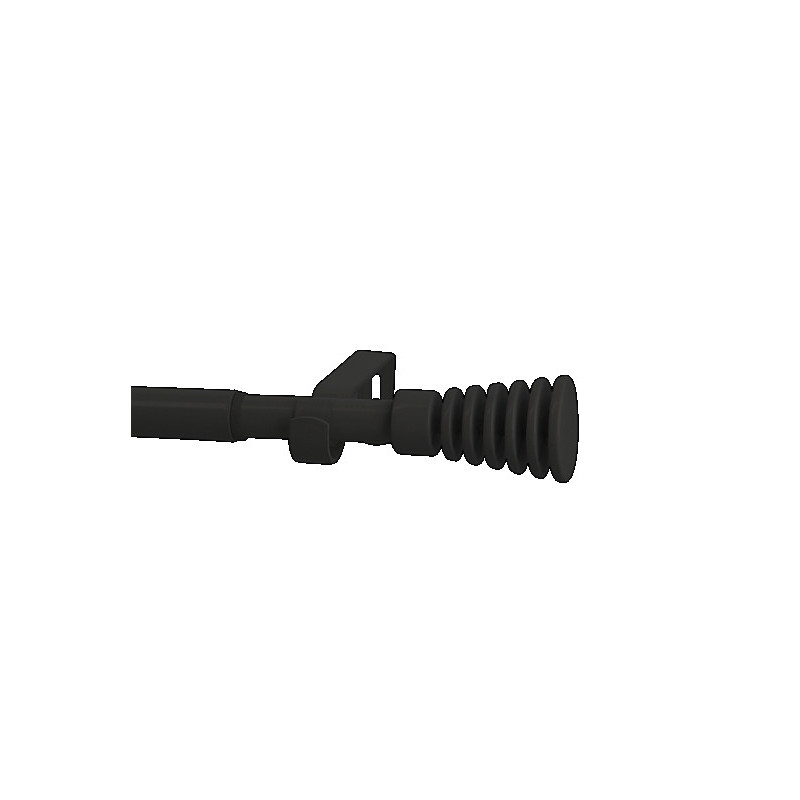 Kit tringlerie en métal Ø 19 - 16 mm extensible avec embout noir mat 1,2 à 2,1 m MOBOIS