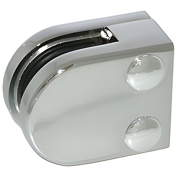 4 x Pince à verre plate modèle 00 - Ep. verre 8 mm - Zamak chromé brillant