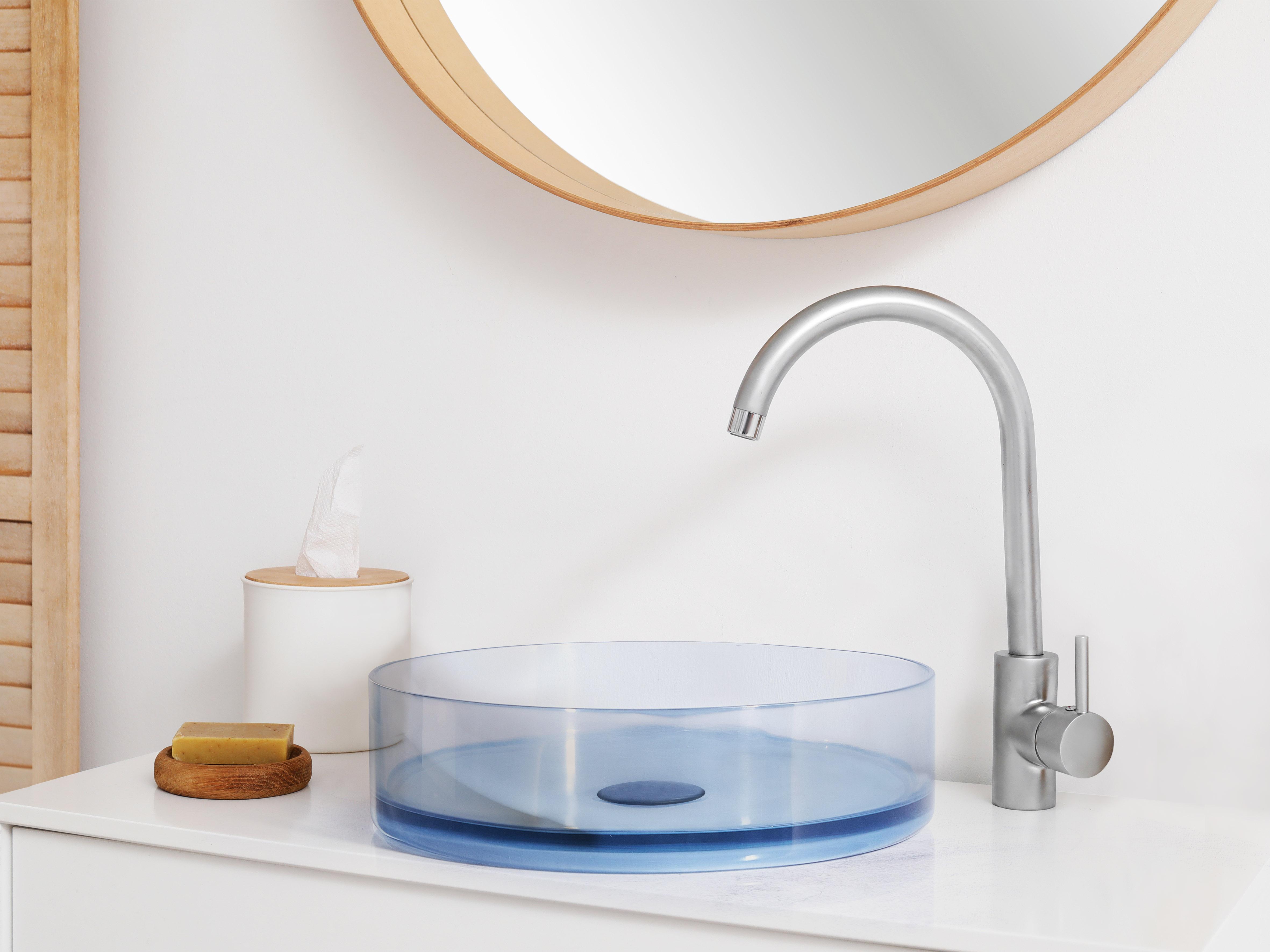 Countertop Basin TOLOSA ? 360 mm Solid Surface Light Blue