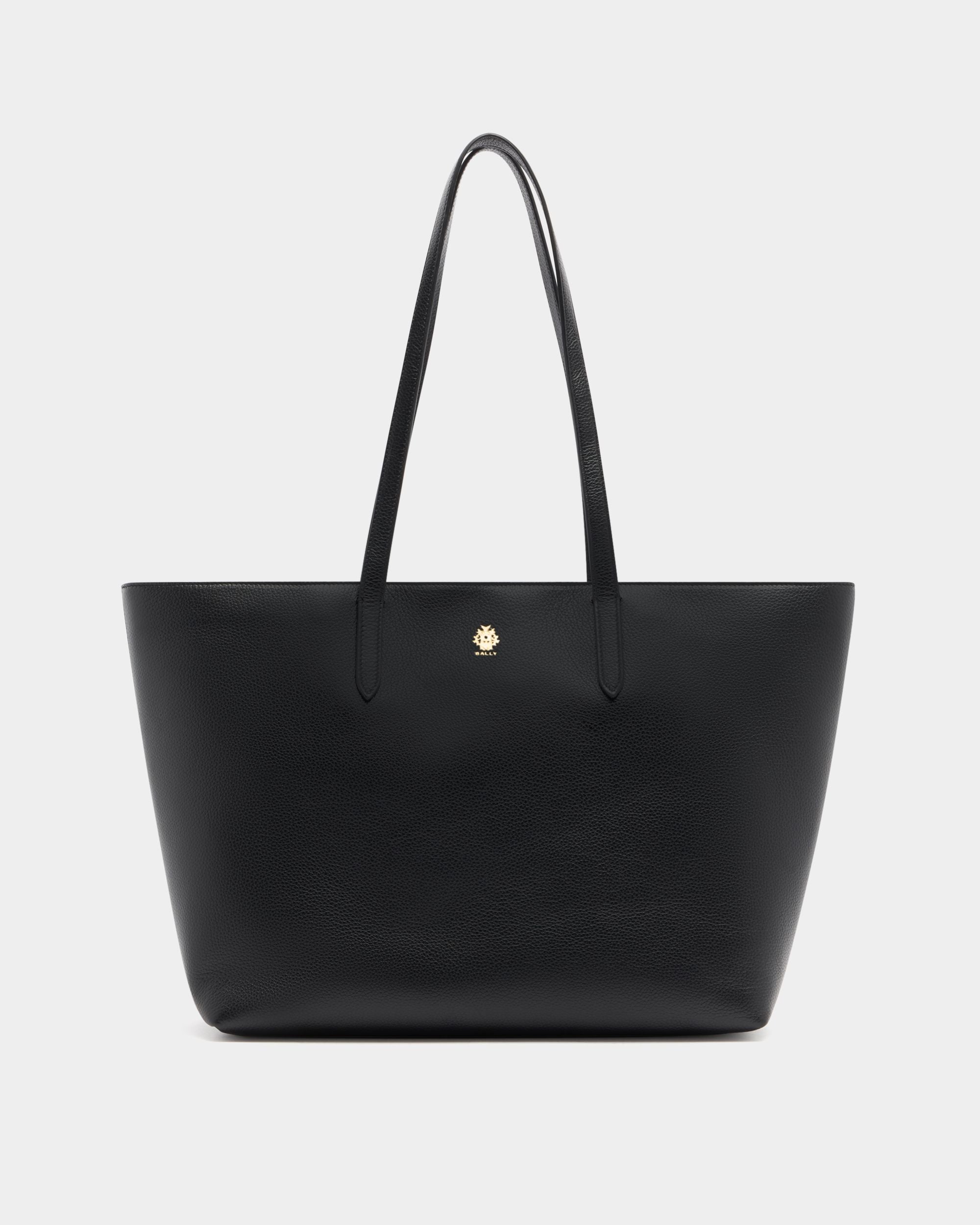 Tote Hera aus genarbtem Leder in Schwarz