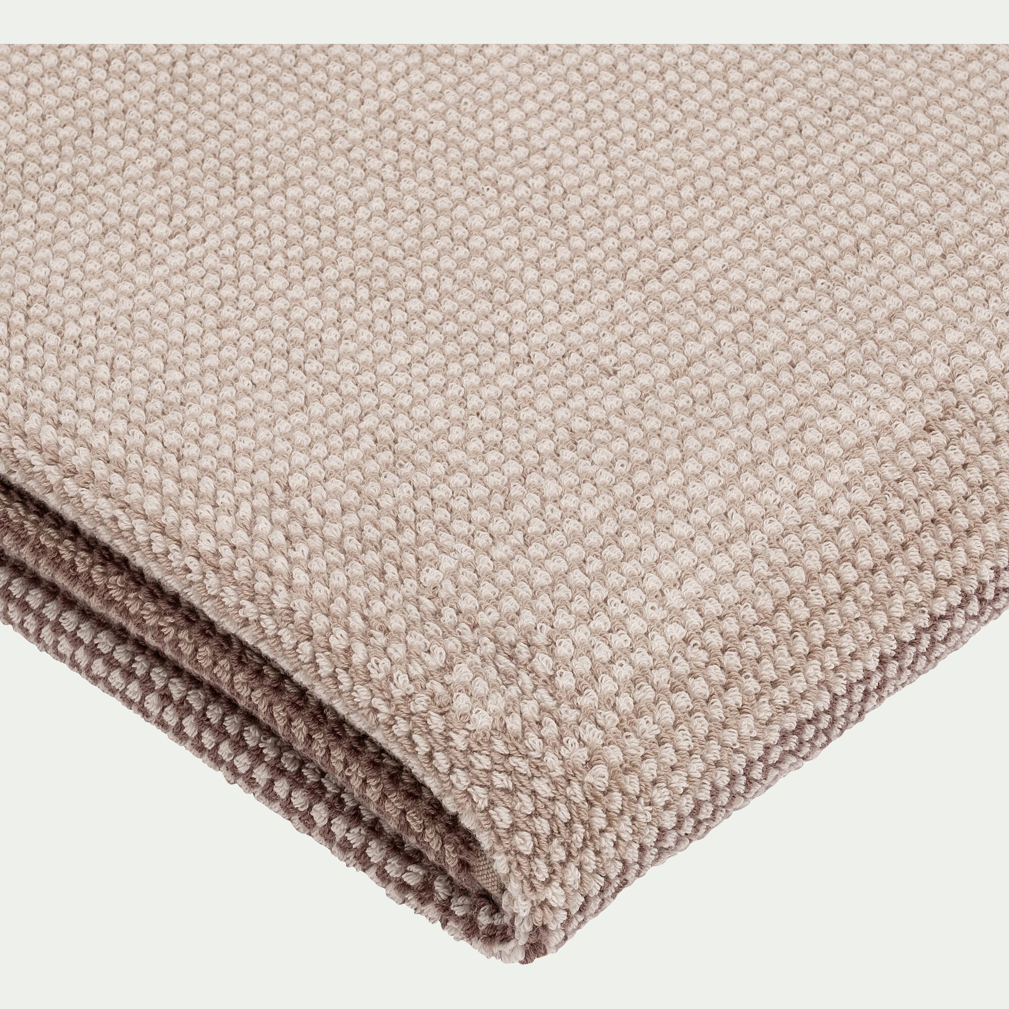 HUGO - Serviette de toilette bouclette jacquard en coton - beige alpilles 50x100cm