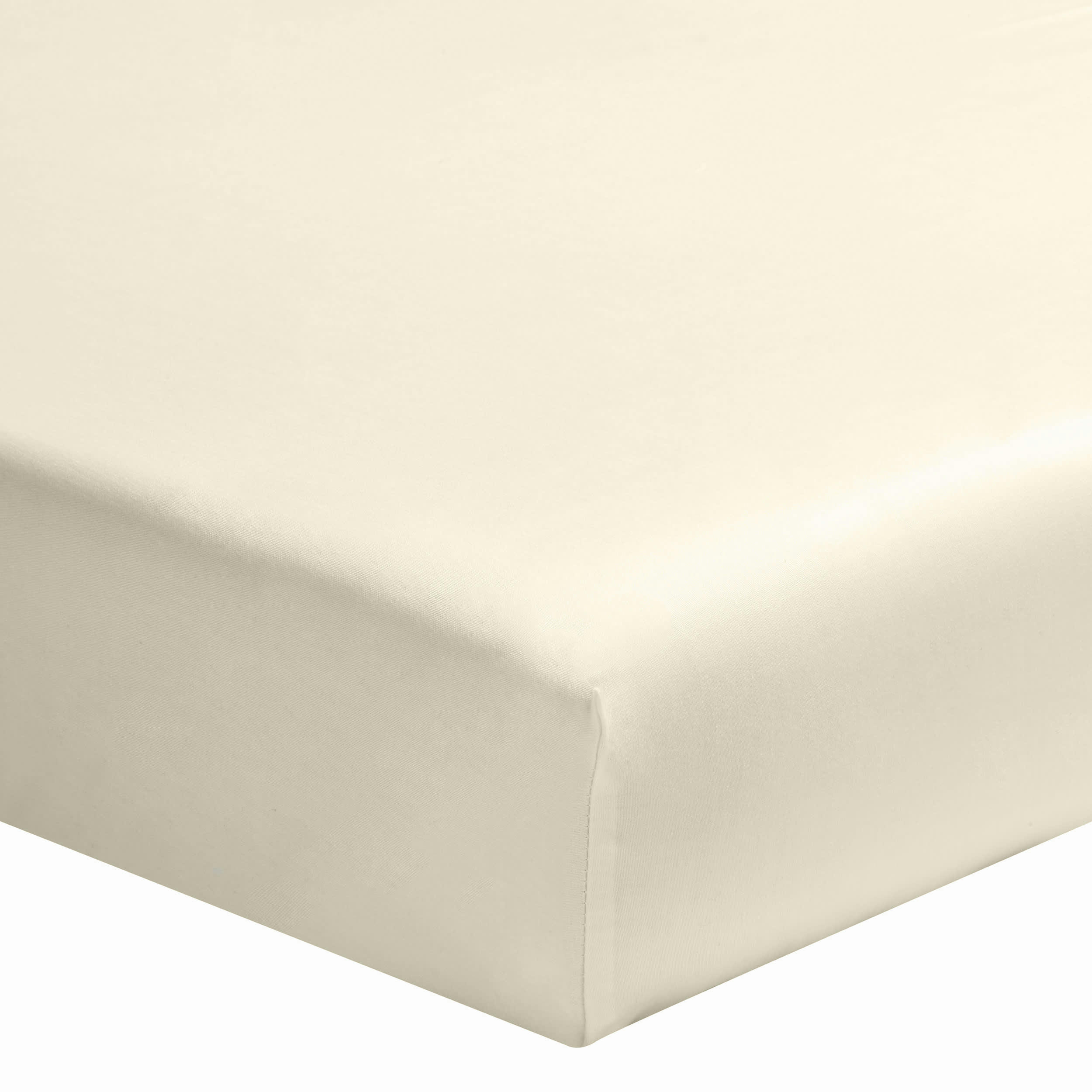 LES UNIS - Drap housse uni en coton, craie 160x200