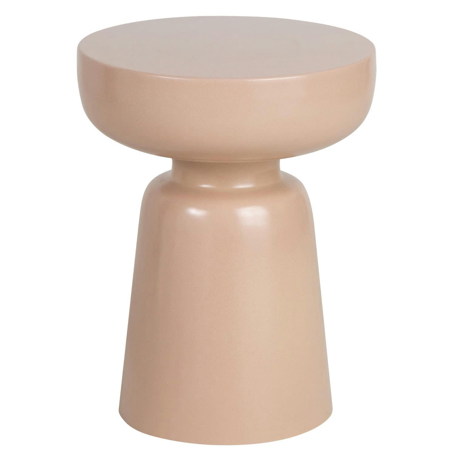 NICOLAS - Bout de canapé en fer recyclé beige