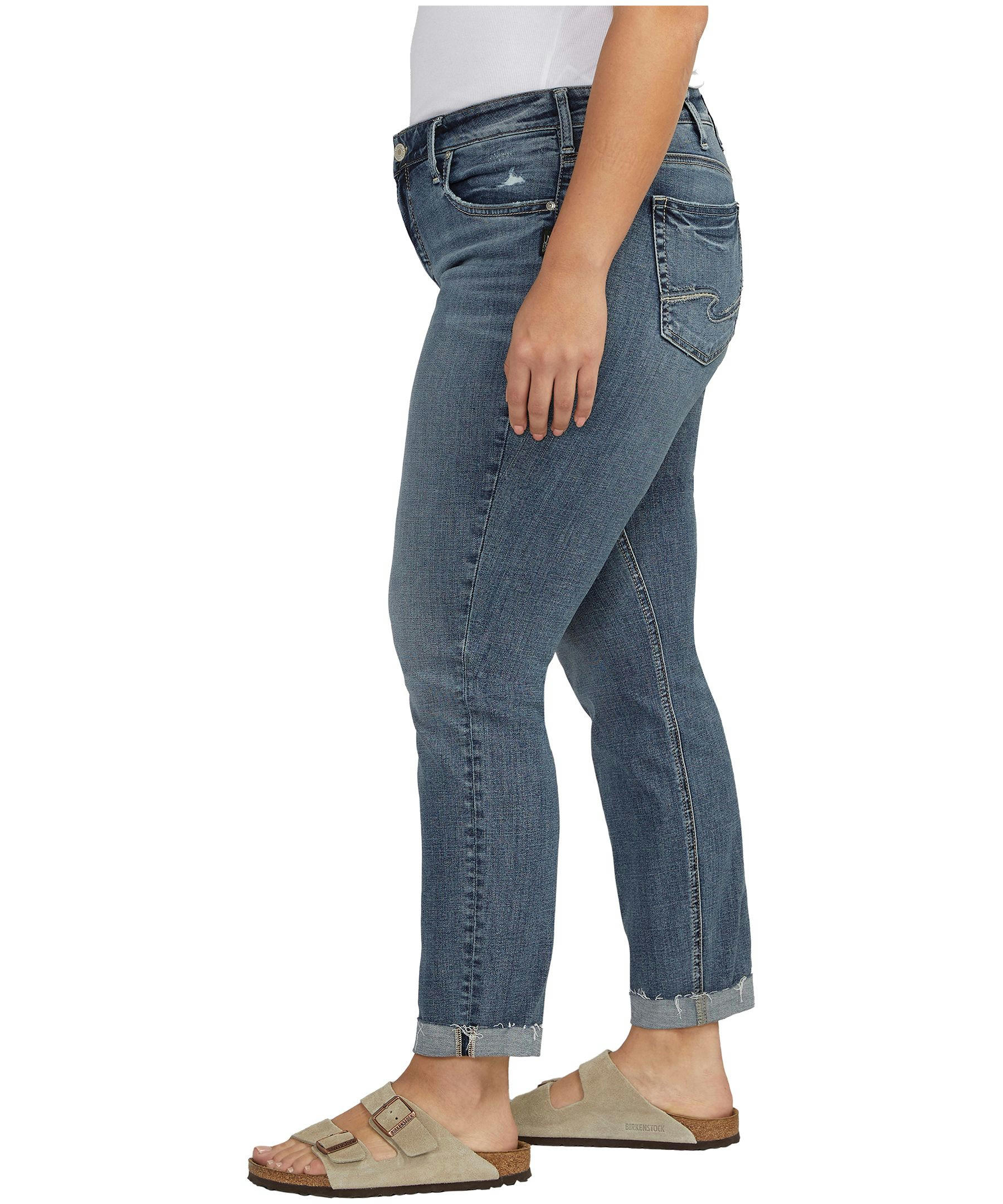 Silver Women's Boyfriend Mid Rise Slim Leg Jeans