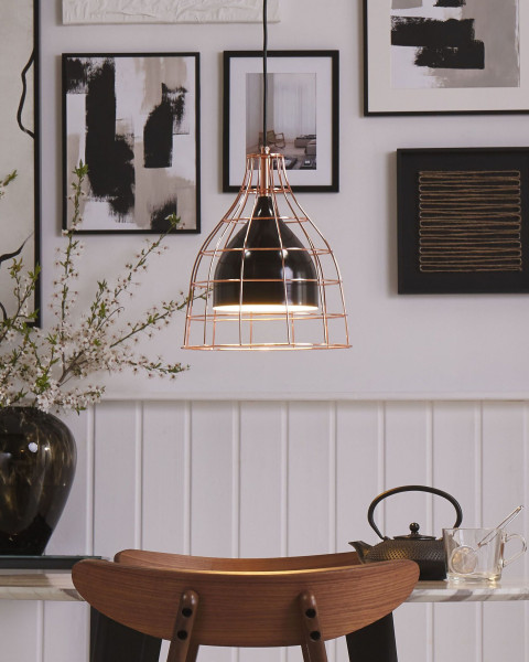 Lampa wisząca industrialna metal czarna