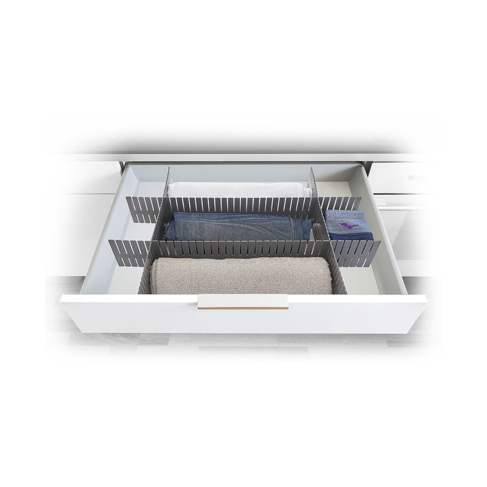Séparateur de tiroir plastique gris modulable L44xH10cm