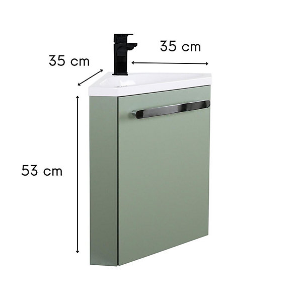 Ensemble lave-mains d'angle suspendu SKINO avec robinet noir