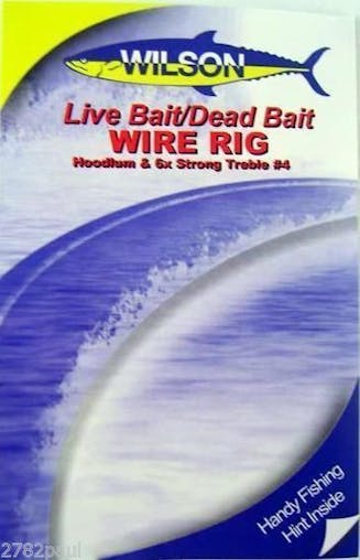 Wilson Live Bait/Dead Bait Wire Rig - #4 Treble & Hoodlum - 69lb Wire Trace