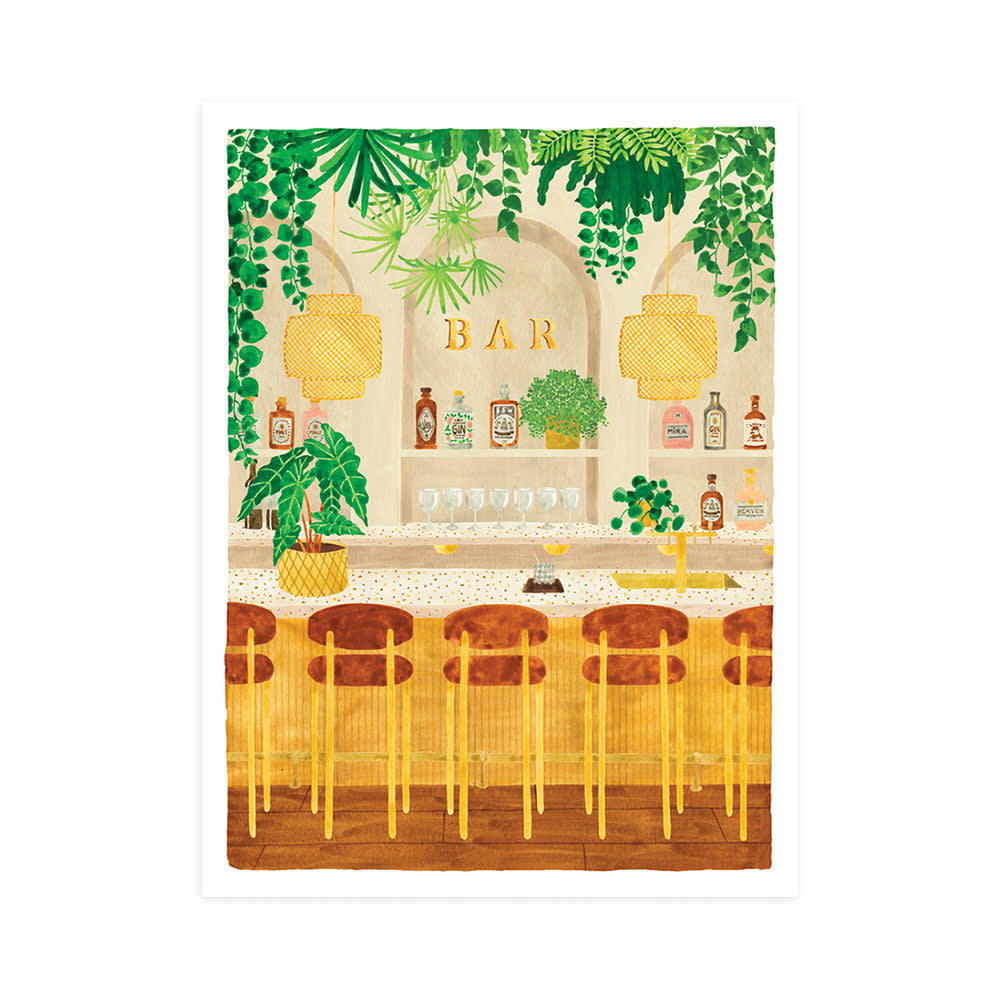 - Affiche illustrée d'un bar 30x40 cm