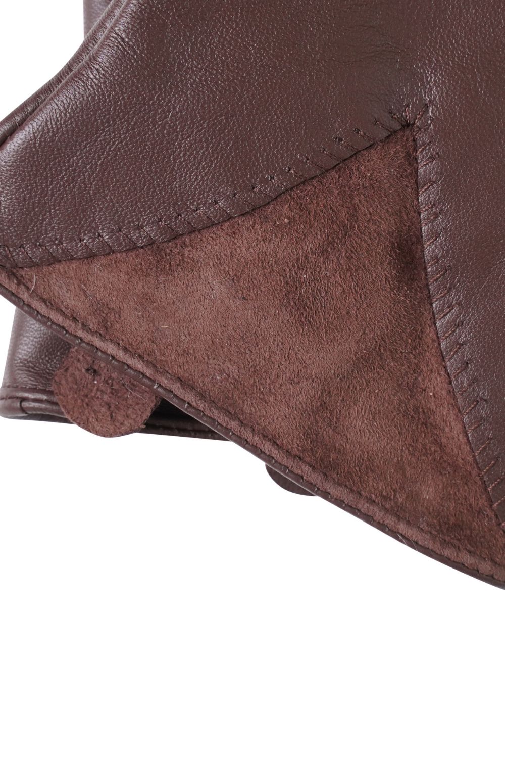 Barneys Originals Brown Leather Glove with Suede Detail