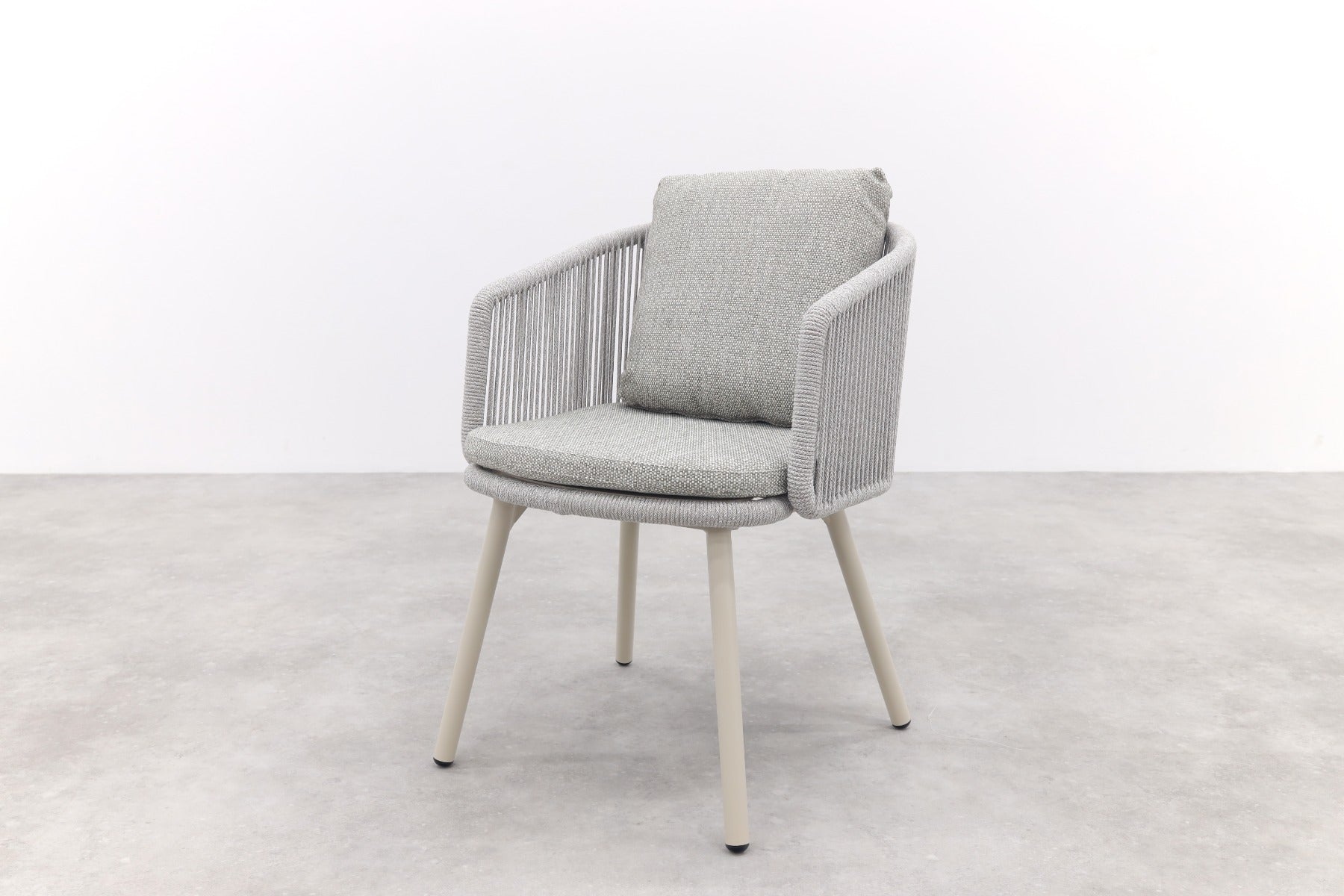 VDG Ohio dining chair aluminium rope - mokka