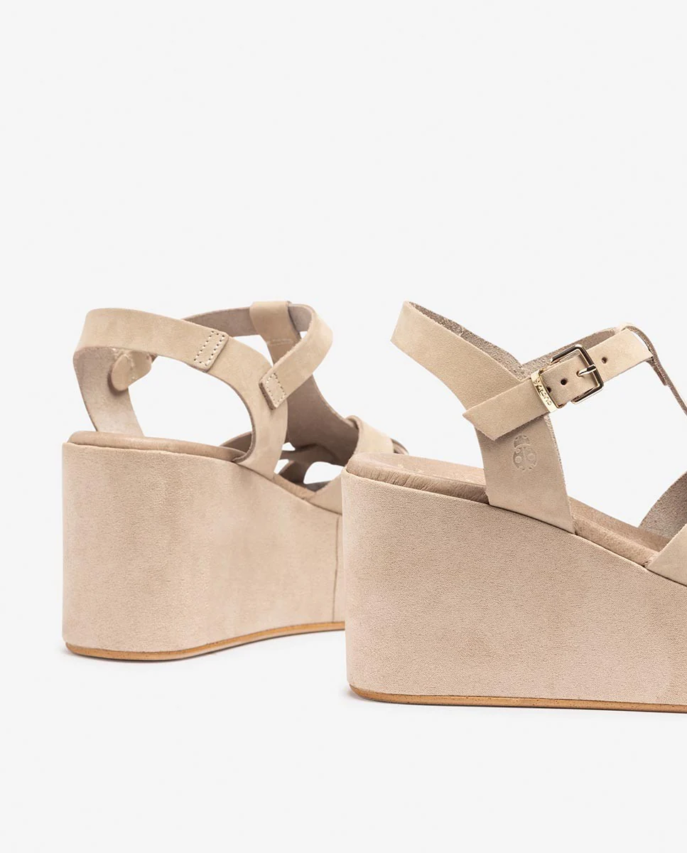 Sandalia de cuña LANZAROTE-002 beige