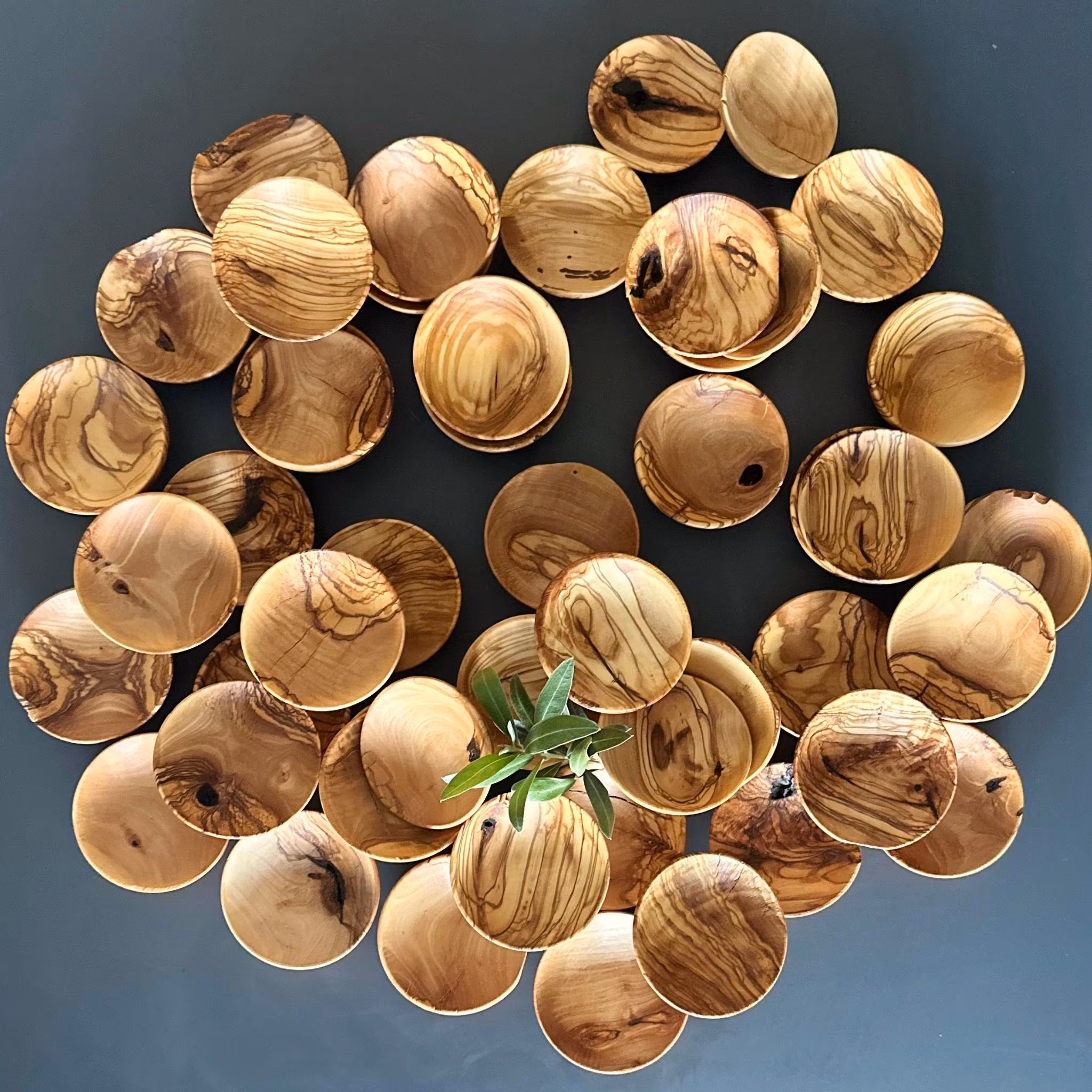 Deformed Olive Wood Mini Bowls in Bulk | Rustic Tiny Dishes | Pinch Bowls | Christmas Dishes