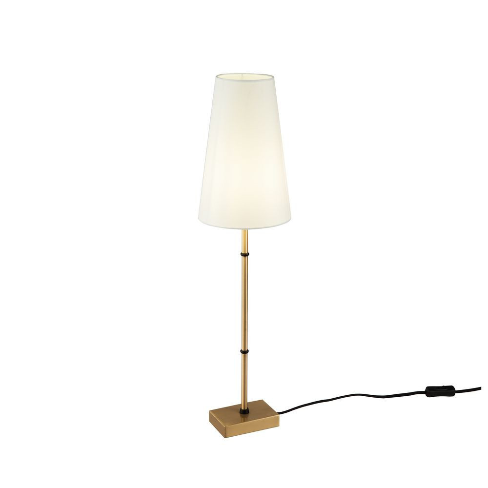 Lampa stołowa z abażurem mosiężno-złota ZARAGOZA 1xE14x40W wys:60cm Maytoni
