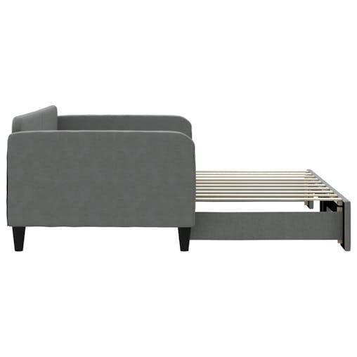NNEVL Daybed with Trundle Dark Grey 90x190 cm Fabric
