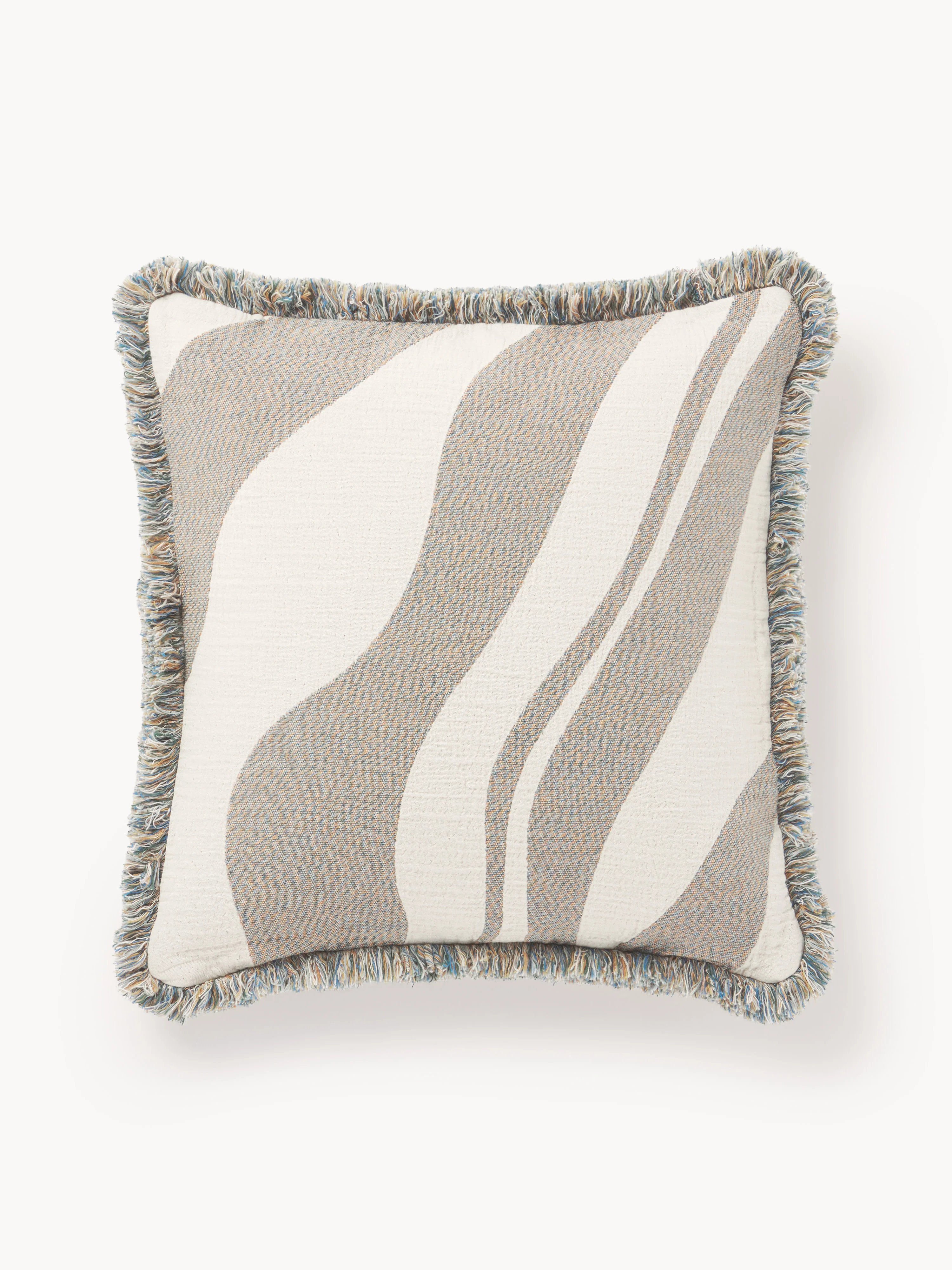 Jacquard-Kissenhülle Rui mit Fransen