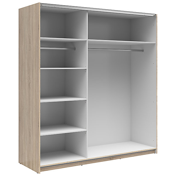 Armoire à 2 portes coulissante coloris chêne Sonoma - Longueur 183 x Profondeur 60 x Hauteur 195,5 cm