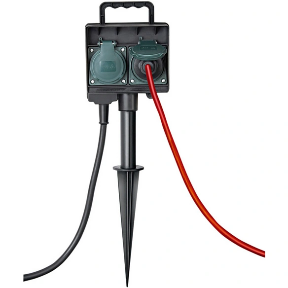 Gartensteckdose, schwarz, 230V