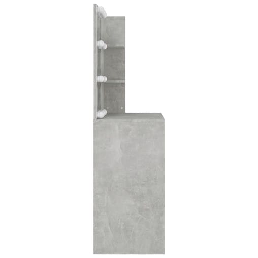 NNEVL Dressing Table with LED Concrete Grey 74.5x40x141 cm