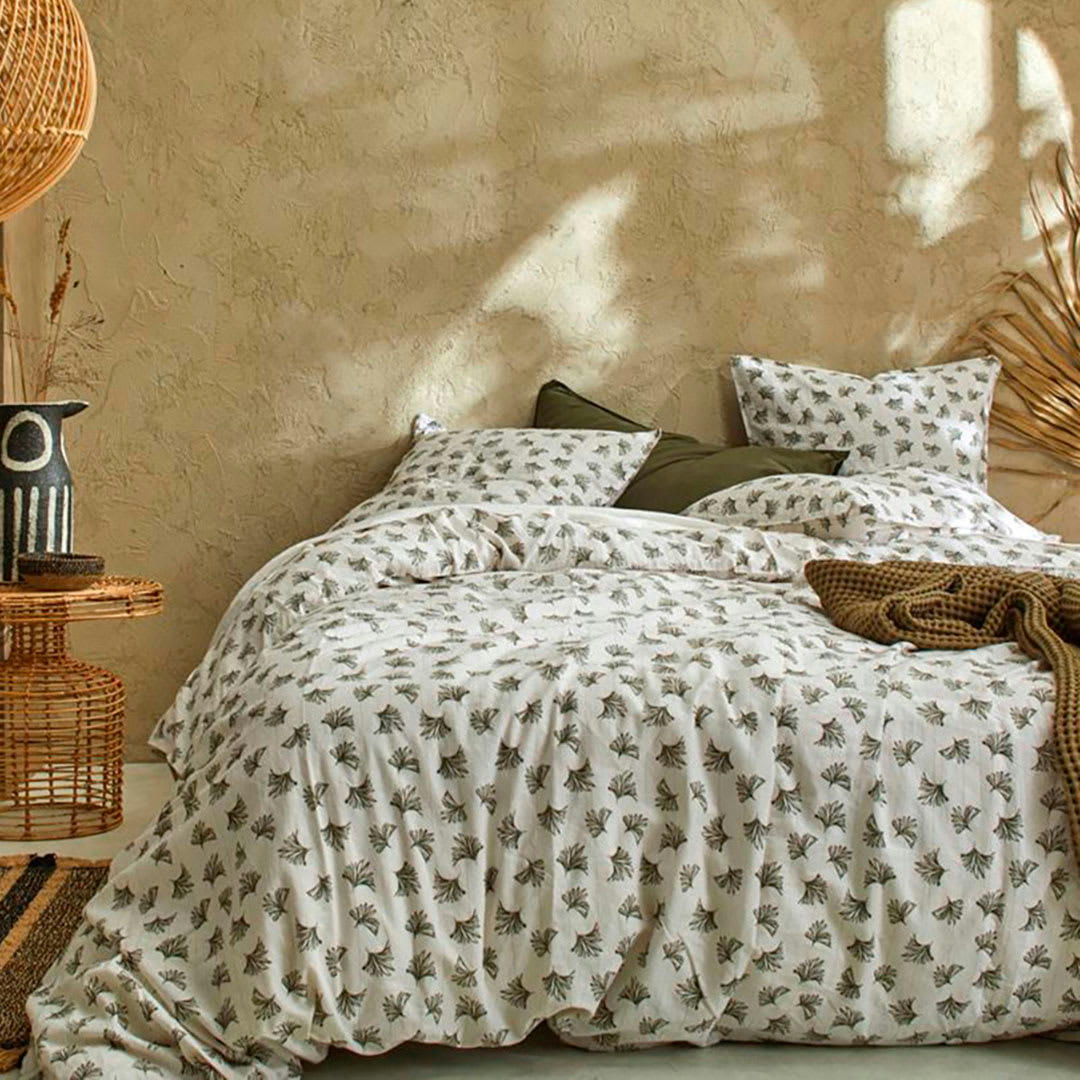 BIO LANGKA - Housse de couette li/coton organic ecume 200x200 cm