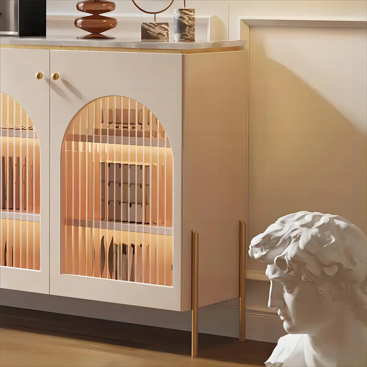 Luxury White Modern Bedroom Solid Wood Furniture Wardrobe Cabinet Dresser Drawer