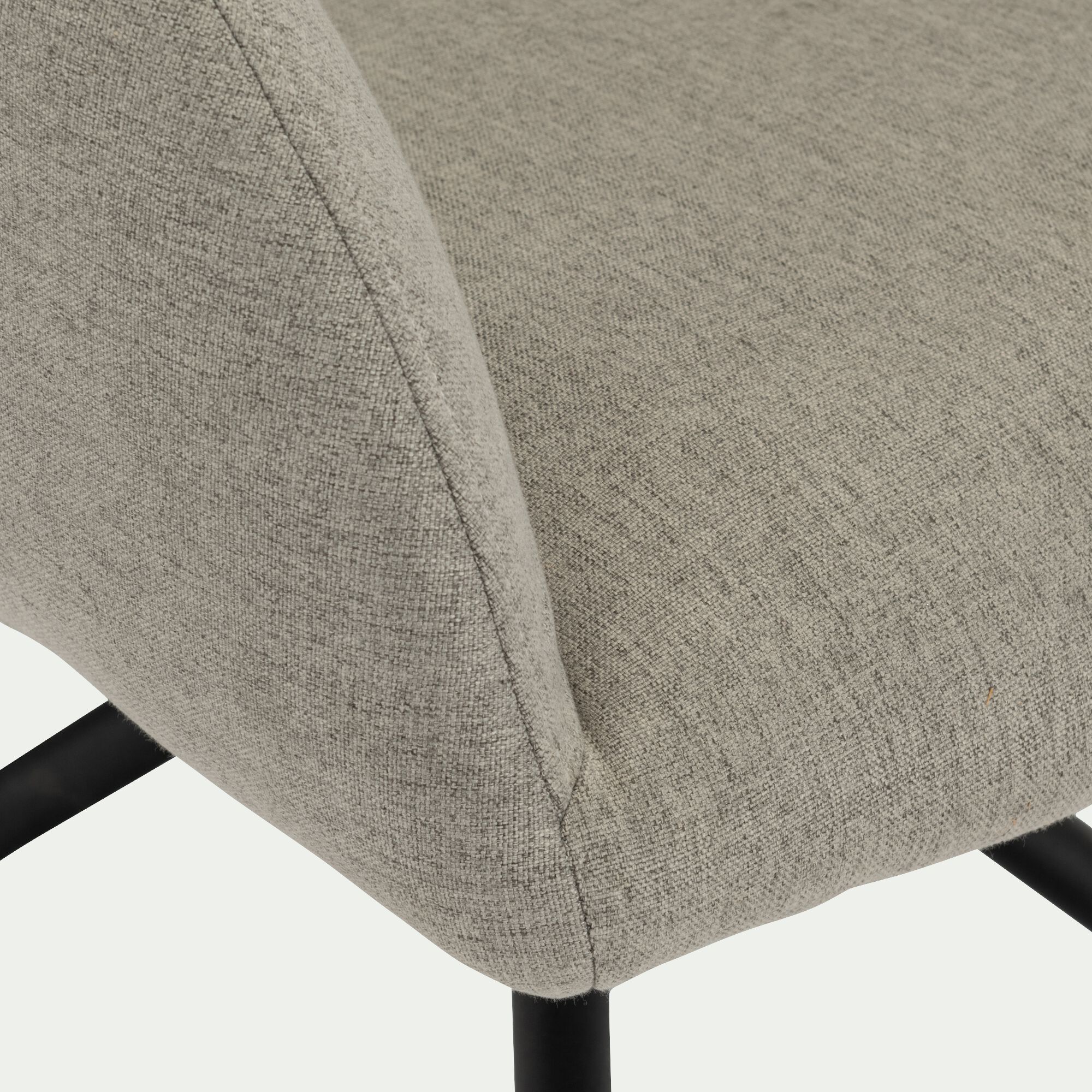 GABRIEL - Chaise pivotante avec accoudoirs en tissu et piétement en fer - gris