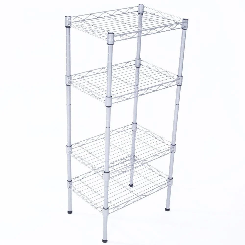 4 Tier Corner Shelves Wire Shelving Rack Shelf Adjustable Storage - 4-tiers