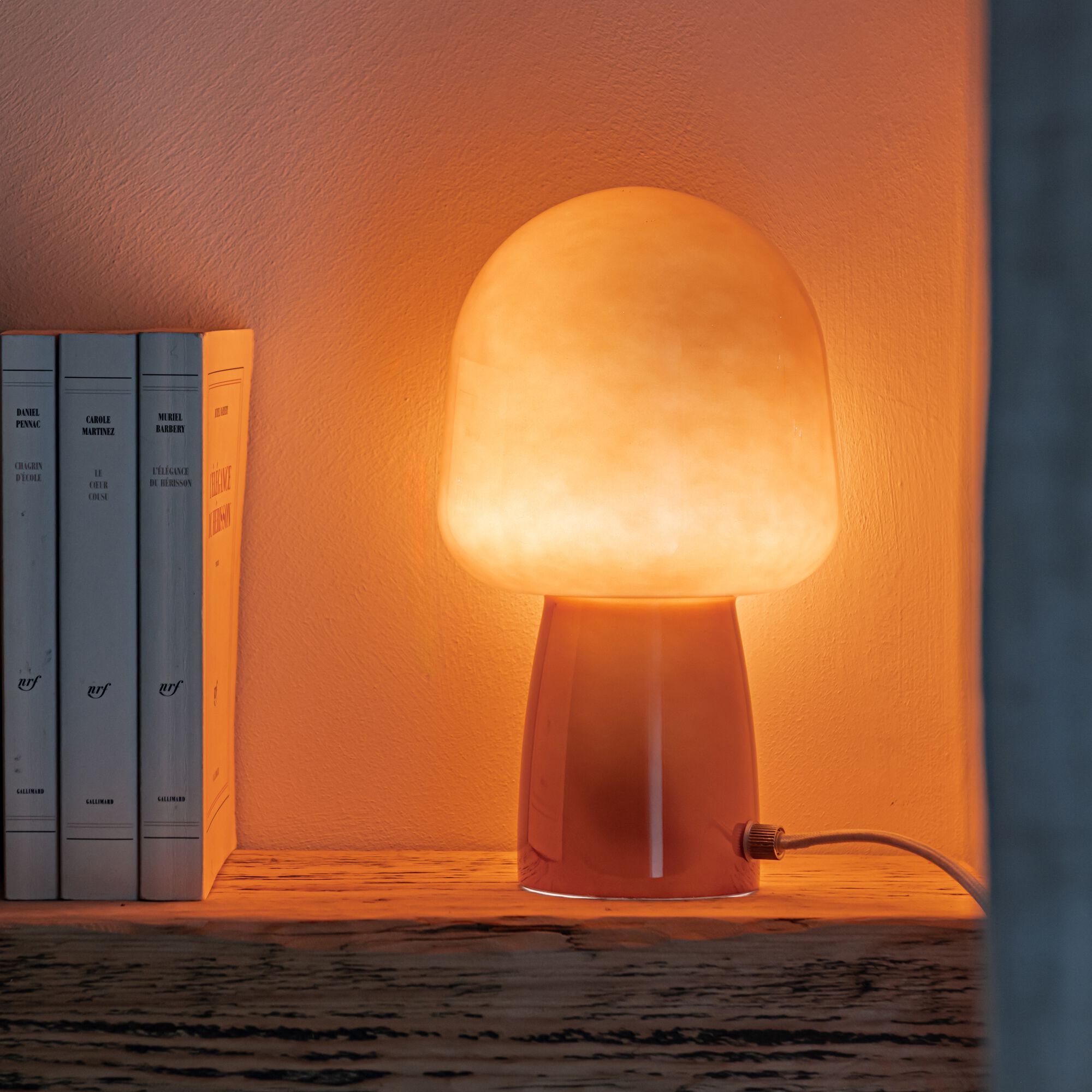 NATALIA - Lampe à poser électrifiée en verre - orange