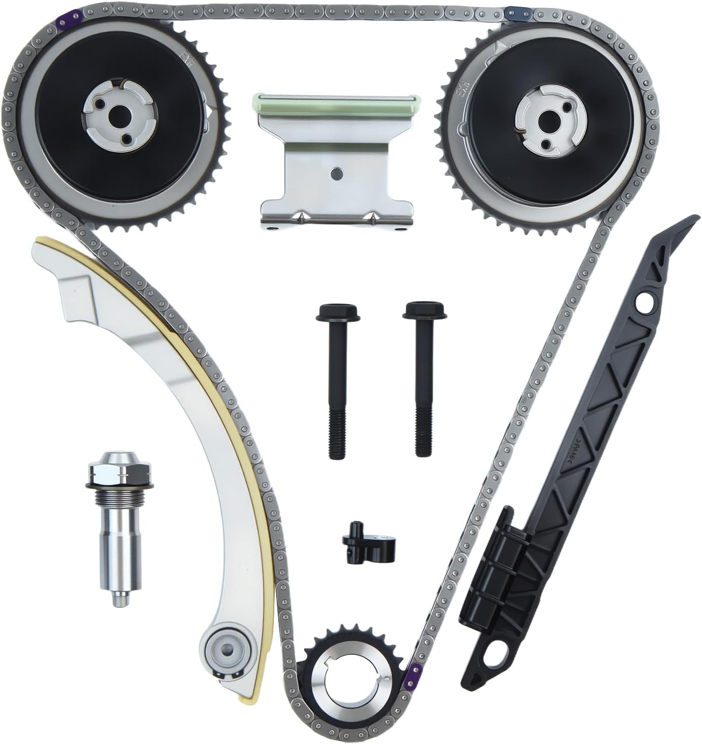Autoexact Engine Timing Chain Kit w/VVT Sprocket & Tensioner Compatible with 4Cyl 2.4L Ecotec 2006-2017 Buick Chevy GMC Pontiac Saturn - Equinox Malibu Terrain HHR Verano Cobalt G6 Captiva 12588387