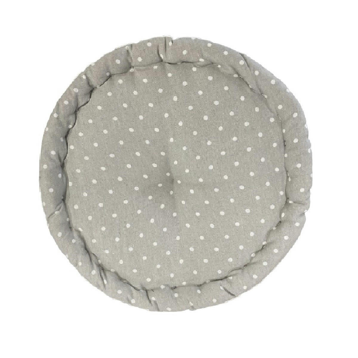 CHARME - Coussin de sol imprimé en coton gris clair 40x12