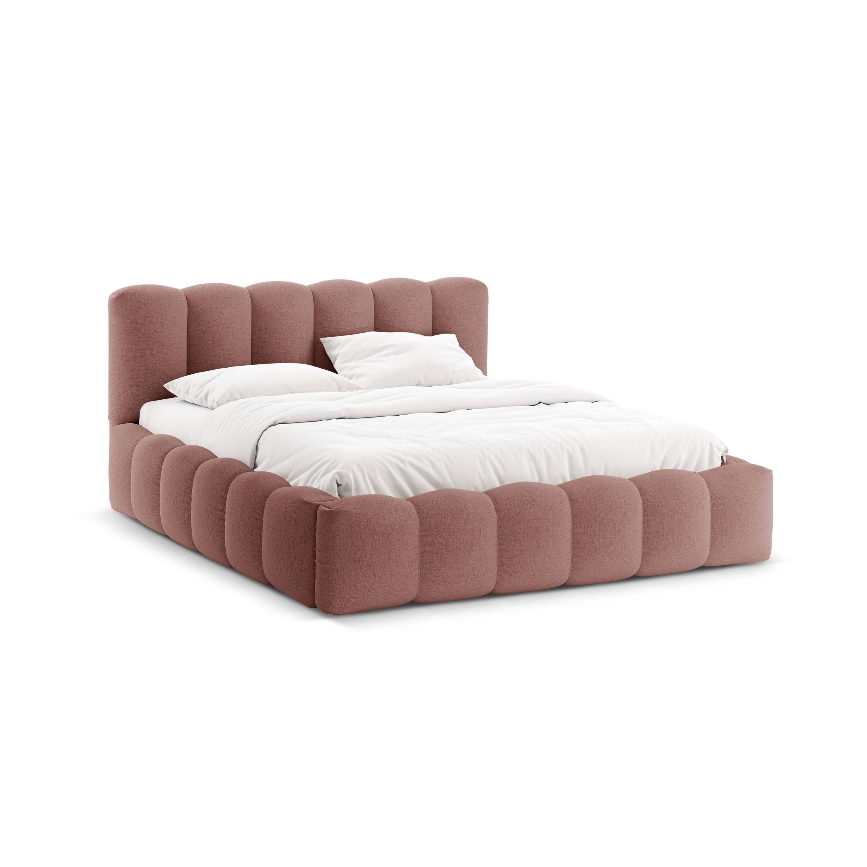 Micadoni Lupine Bedframe met Opbergruimte 140 x 200 cm - Donkerroze