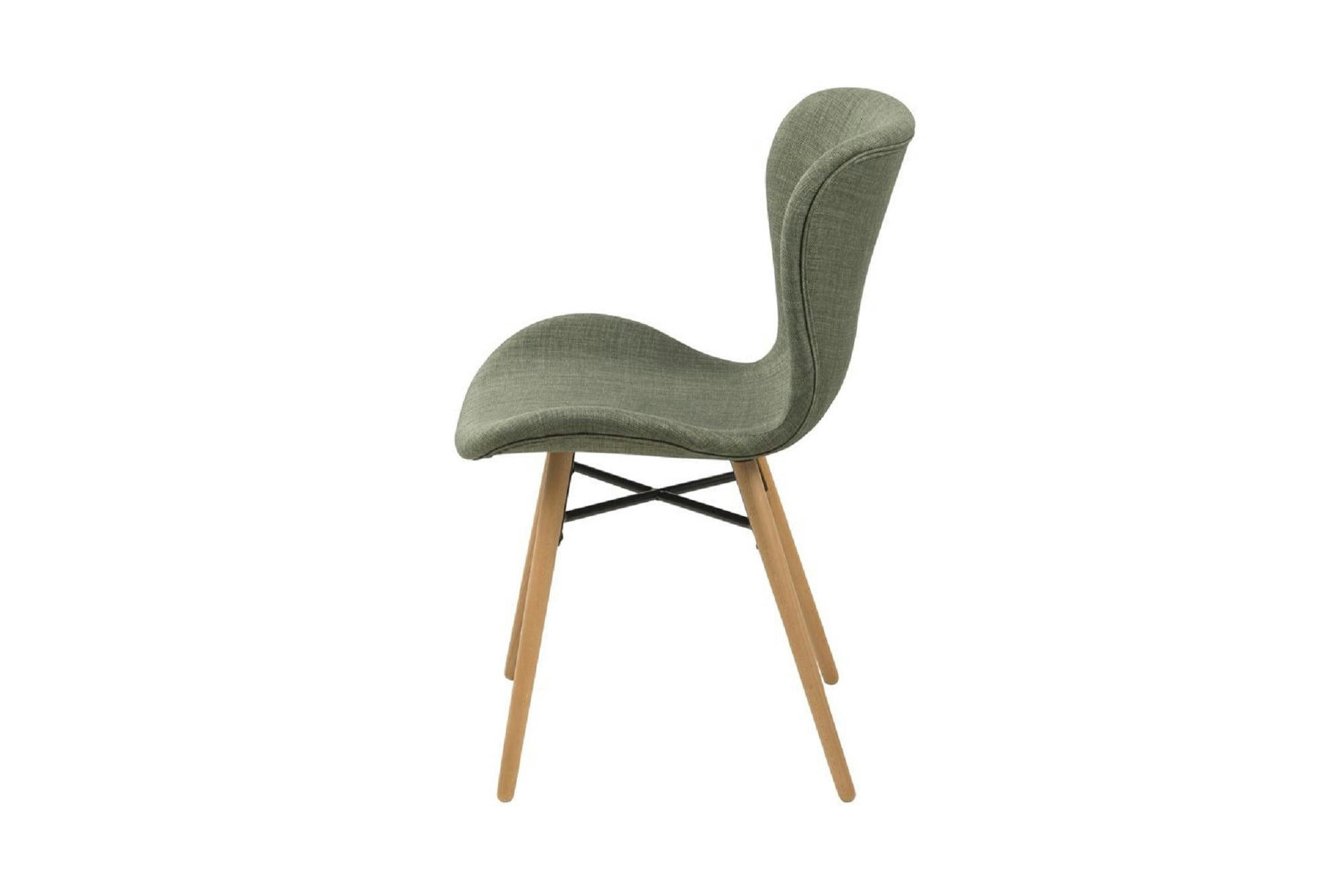 - Table ronde extensible pieds fuseau D115 + 4 chaises tissu