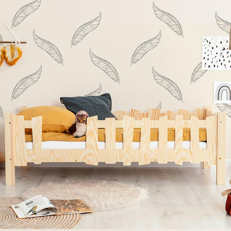 HANS - Lit 90x200 entrée gauche sommier inclus naturel