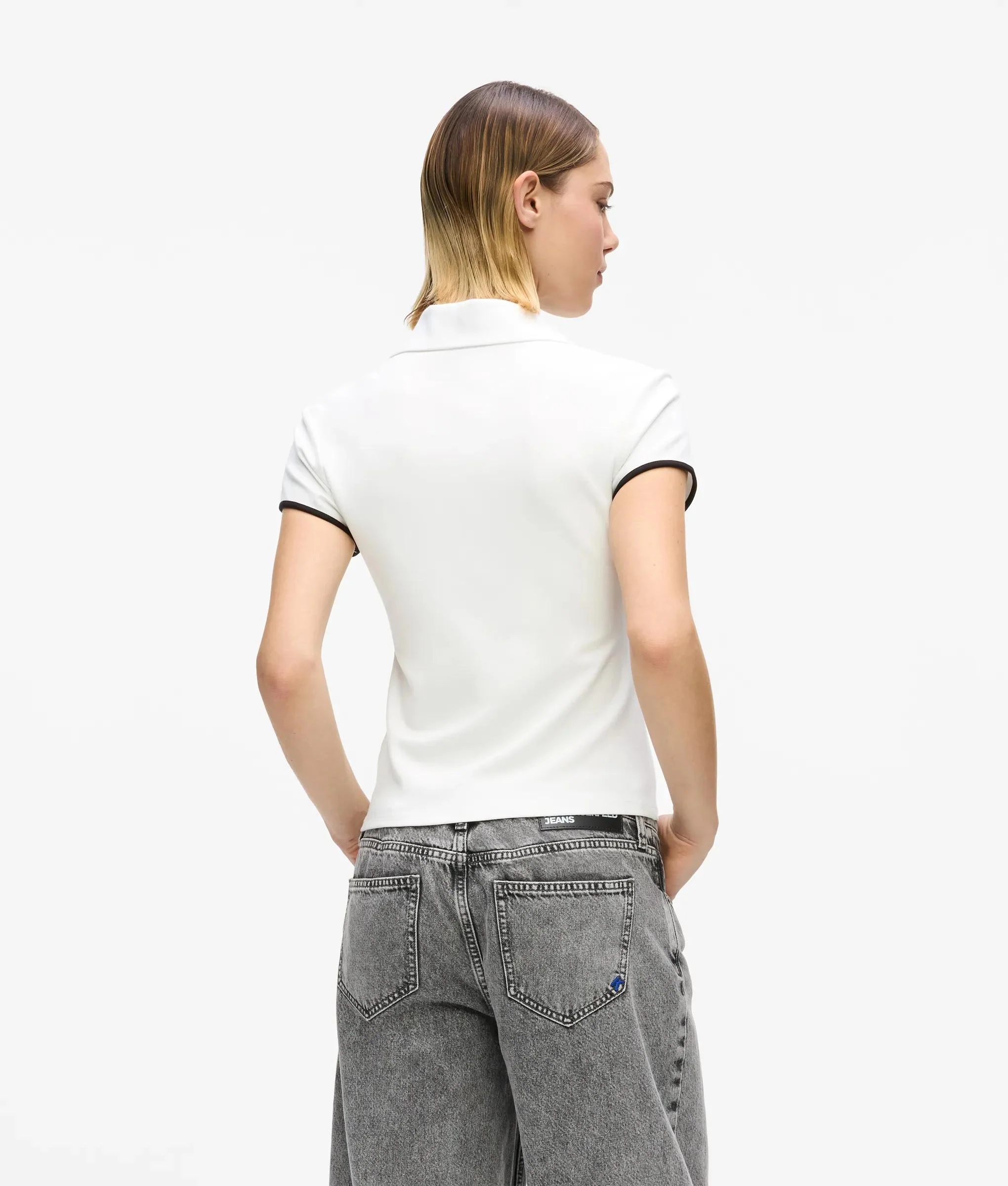 Polo slim avec passepoil contrastant