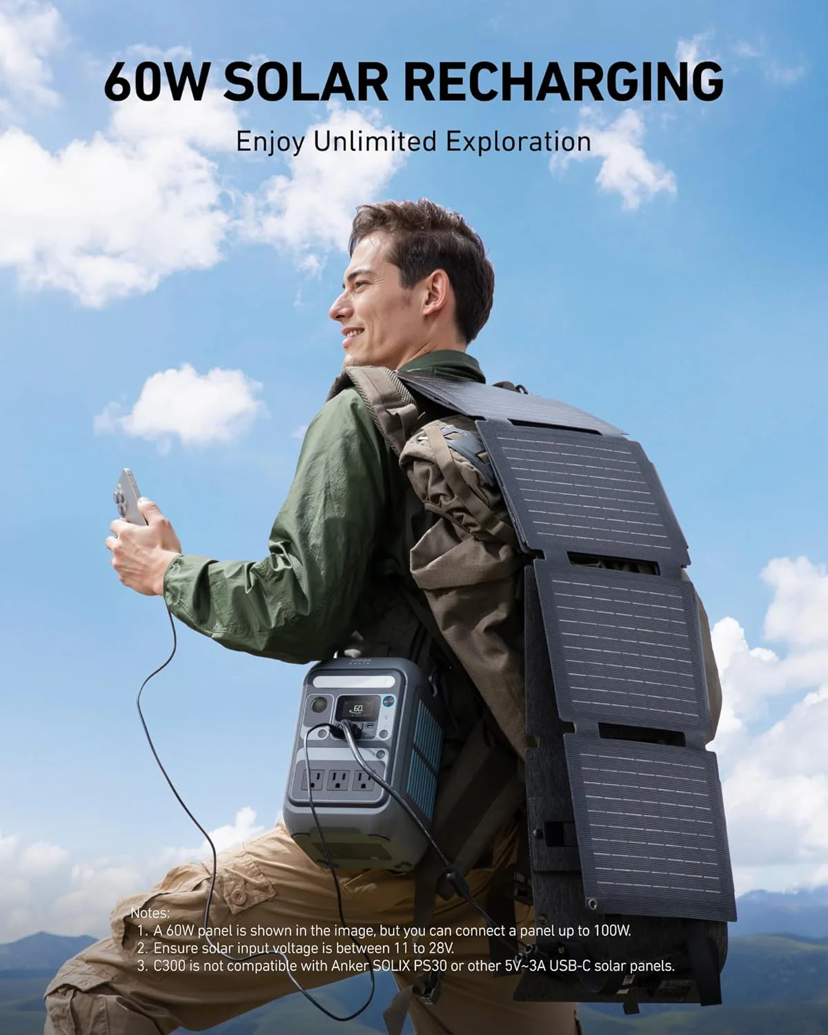 Portable Power Station Solix C300, 288Wh Battery(Anker Solix C300)