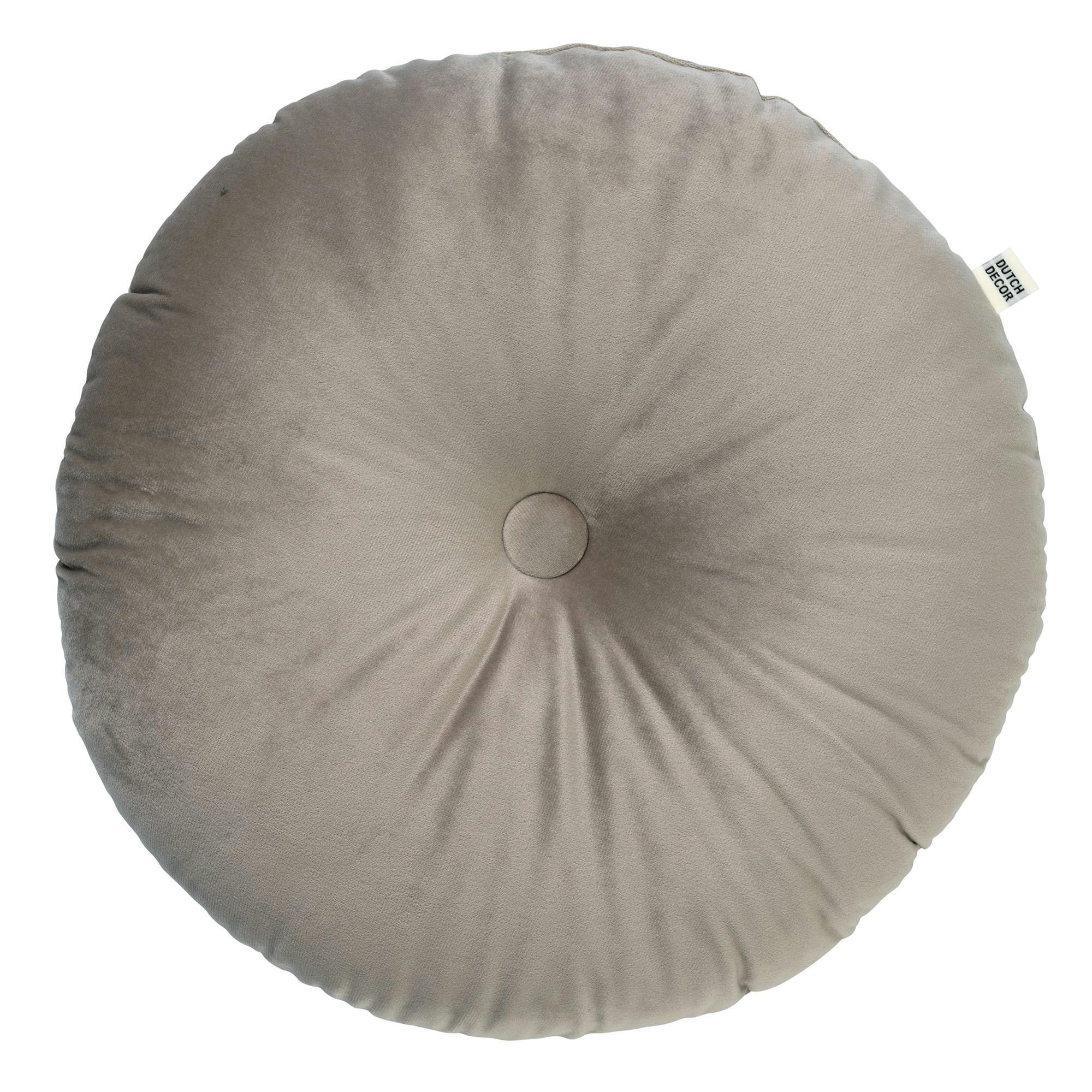 OLLY - Coussin rond beige en velours 40 cm uni