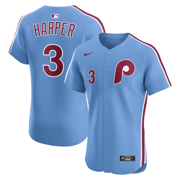Bryce Harper Philadelphia Phillies Nike Alternate Elite Jersey - Light Blue/Cream/White