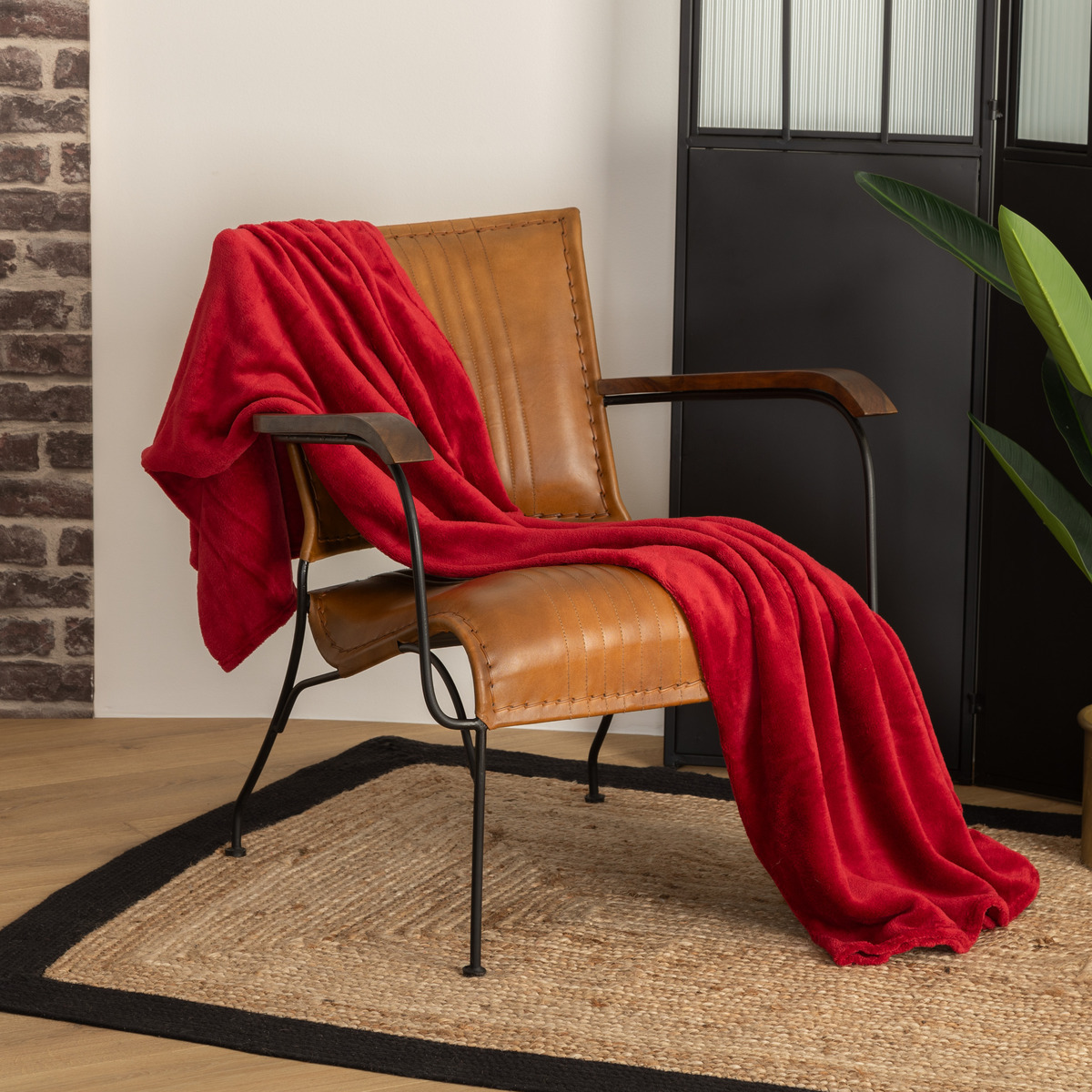 Microfibre plaid Red, 130x180 cm