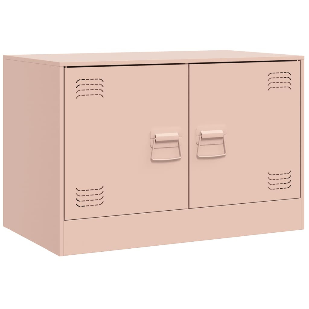 Szafka Pod Telewizor Półka Stolik RTV Różowy Stal 67x39x44 cm