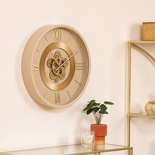 Horloge mécanique Guiliana métal beige D50cm - Atmosphera