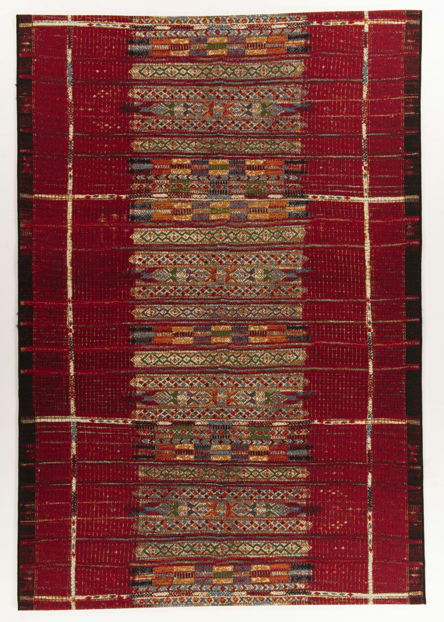 AURORA - Tapis d'extérieur tissé plat rouge foncé 120x180 cm