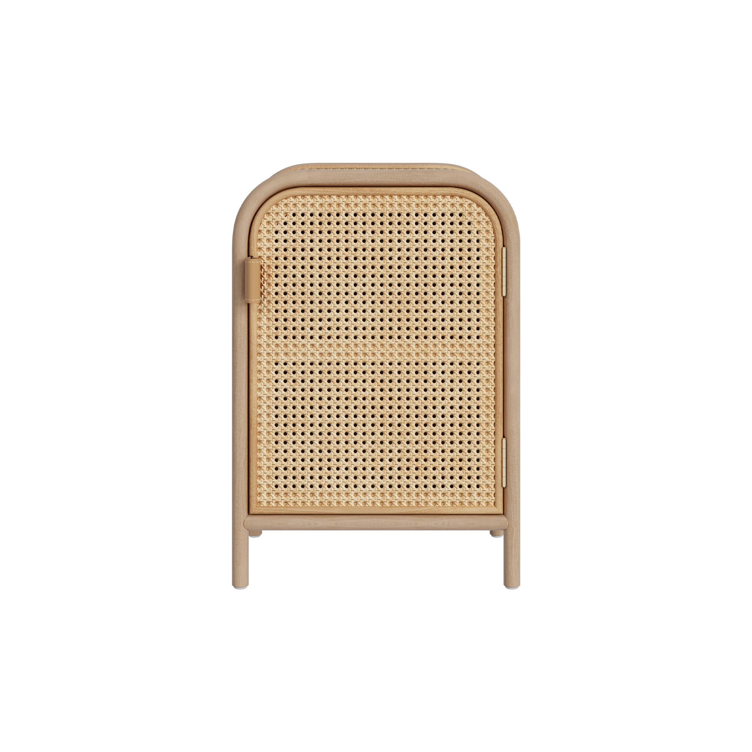 ALATA - Table de chevet en rotin, 1 porte