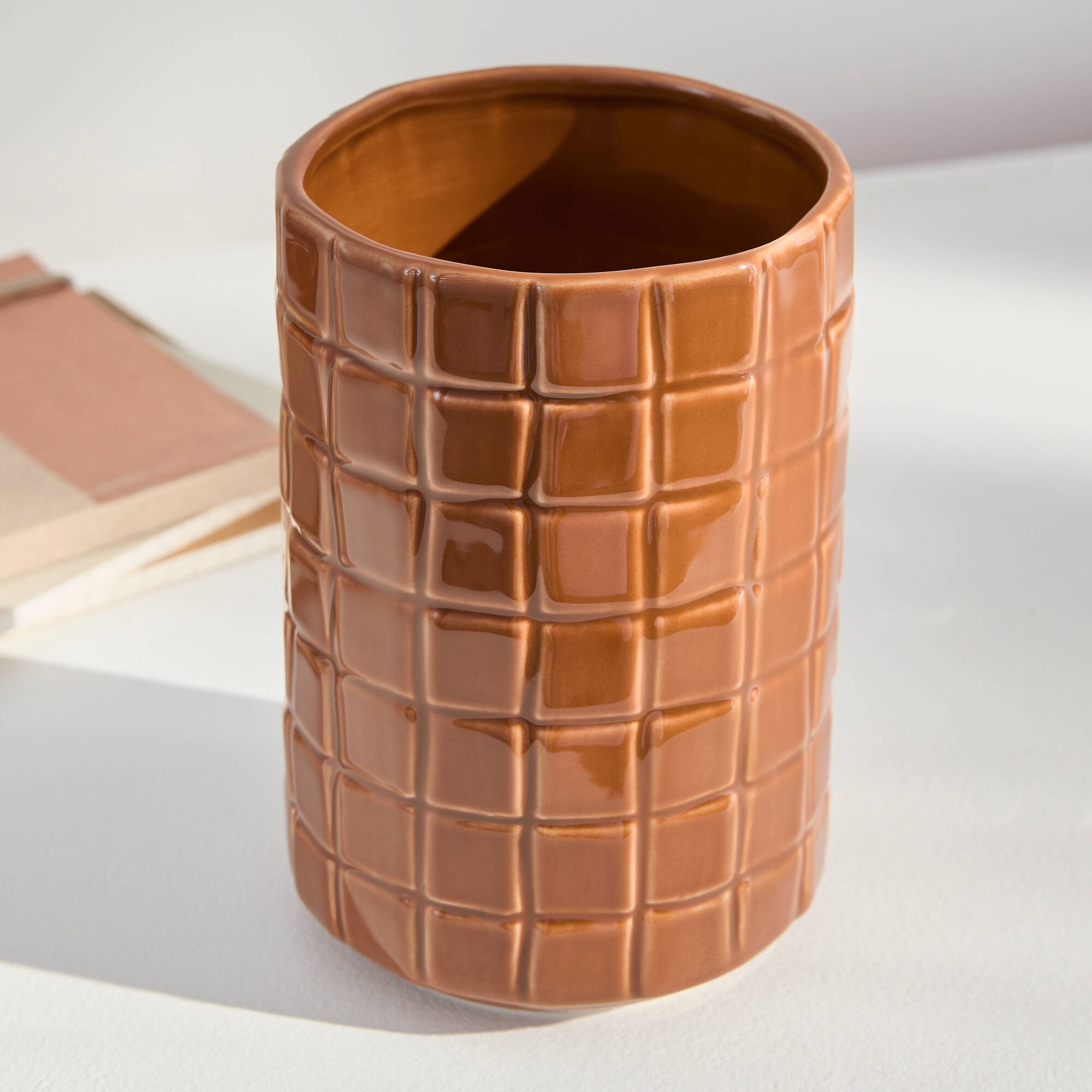 Vase céramique caramel