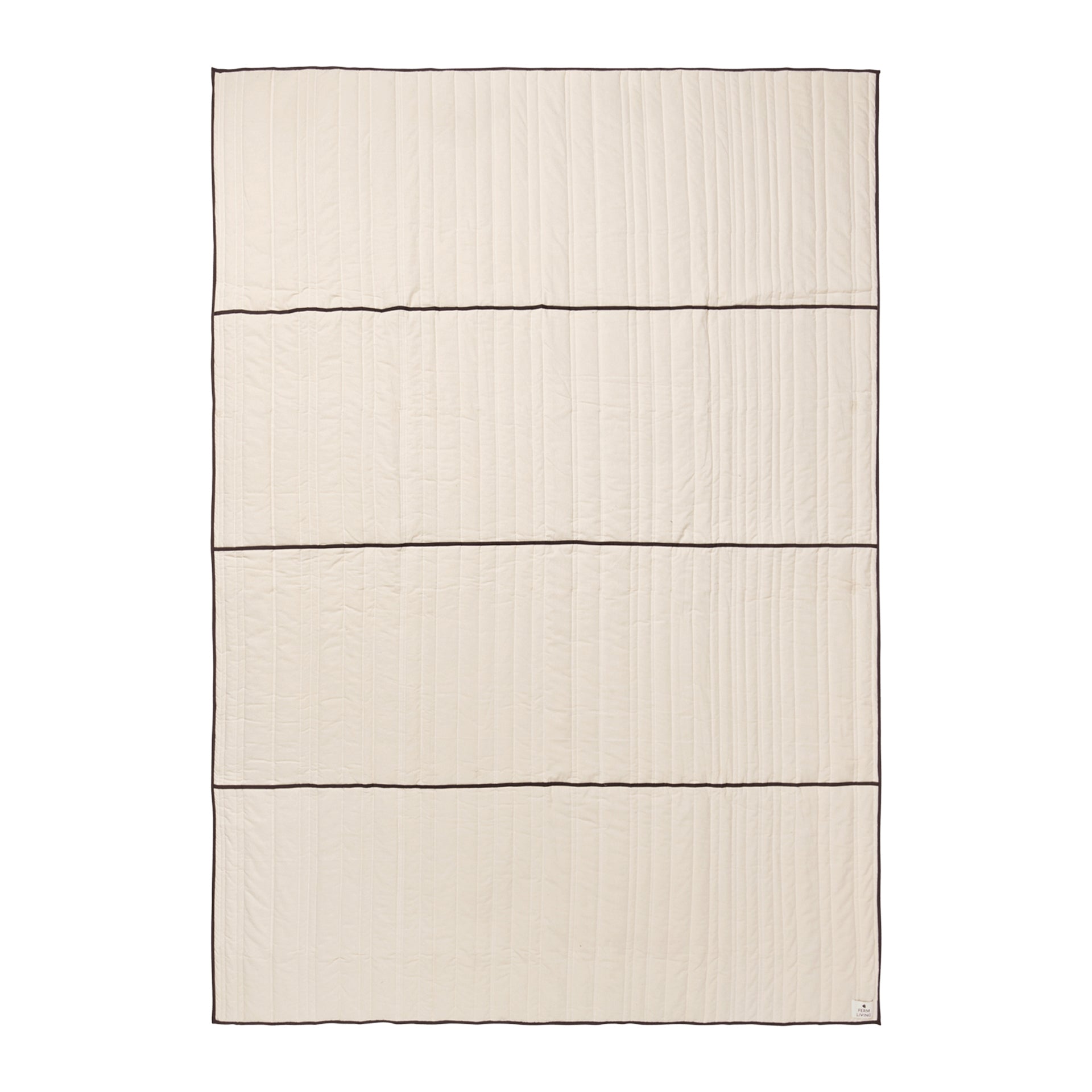 Ferm Living Vari Quilted Sprei B 180 cm - Natural / Dark Chocolate